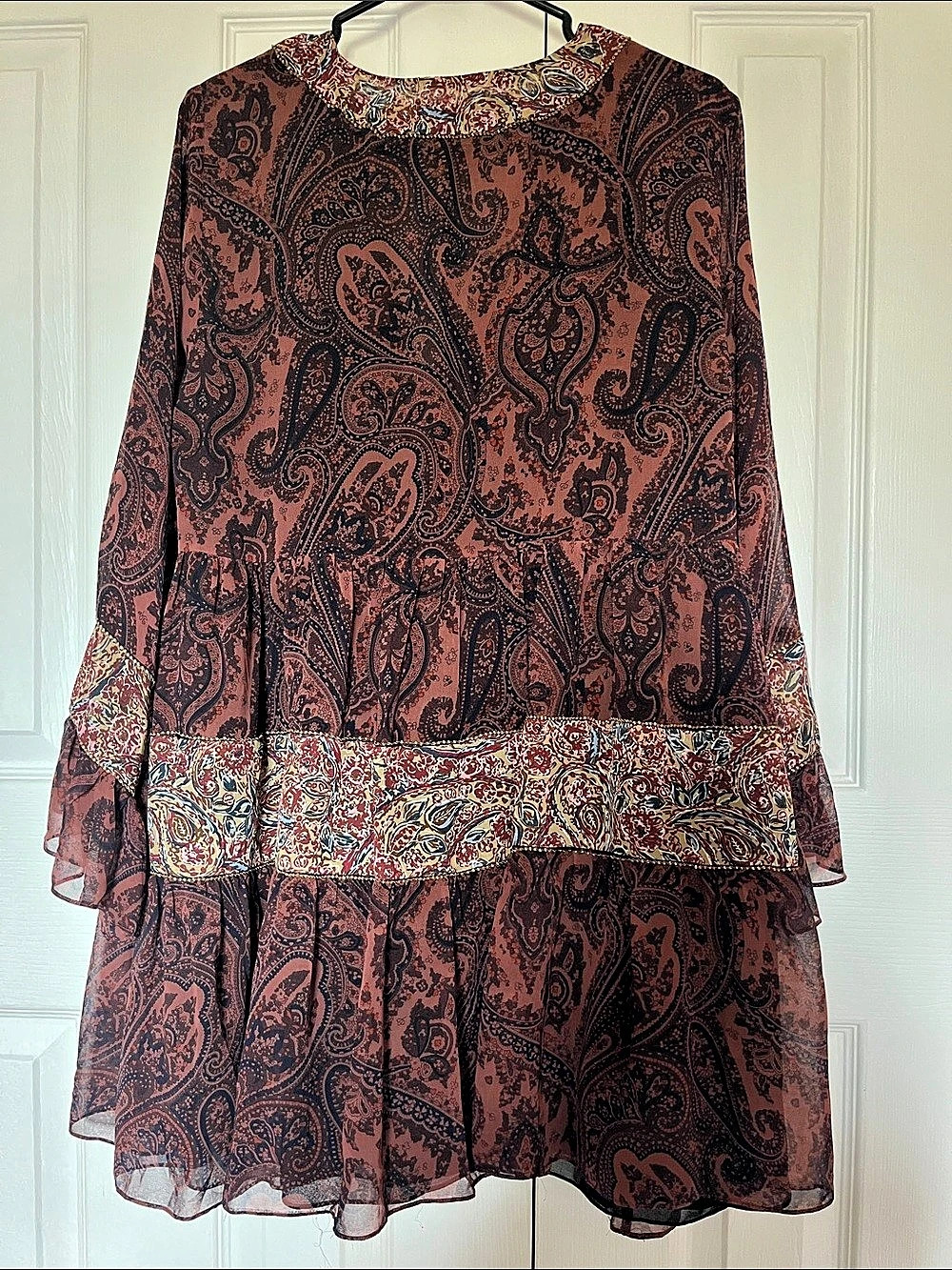 Zara Paisley Mini Dress Large NWT - Picture 2 of 6
